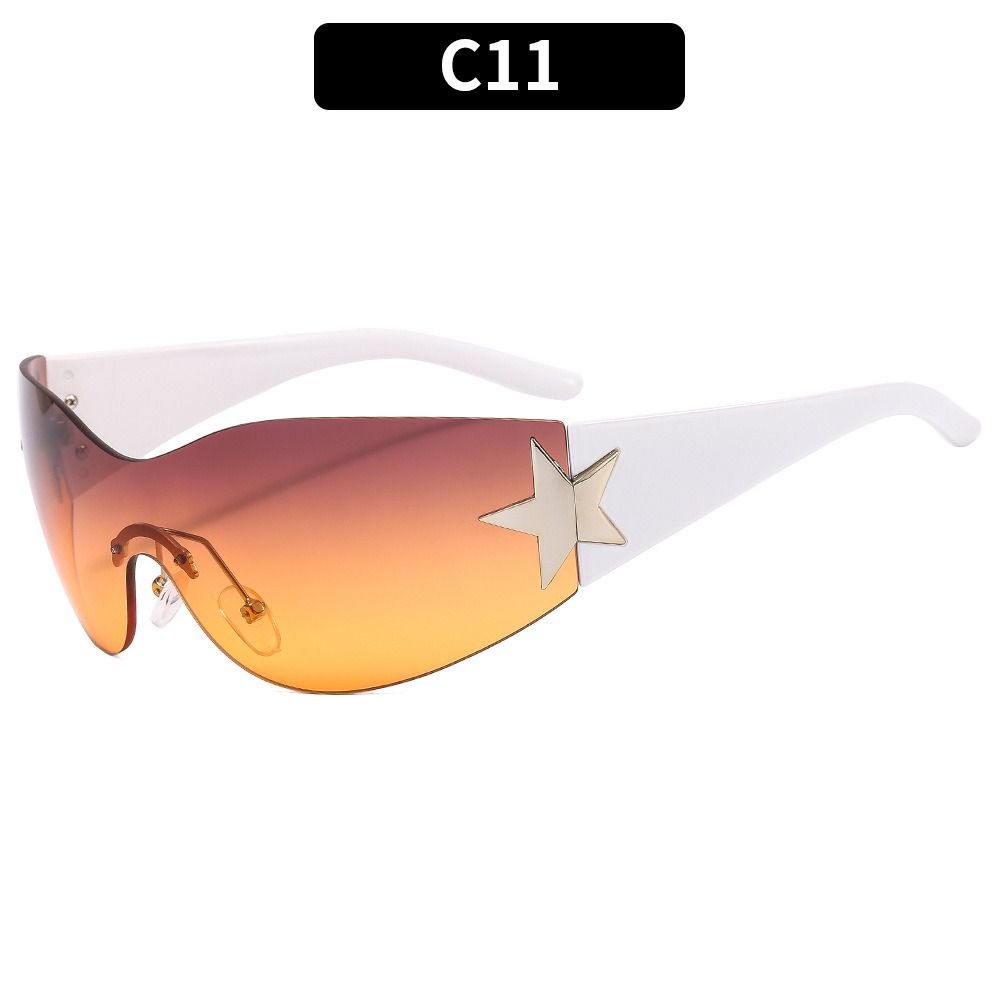Punk One Piece Sunglasses Goggle New Y2k Luxury Brand Sun Glasses Shades Eyewear UV400 Five Star Glasses Sports Sun Glasses