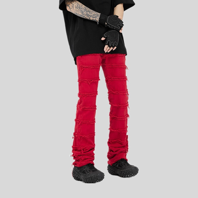 2023 Punk Stacked White Straight Y2K Grunge Jeans Pants Men New Fashion Hip Hop Kpop Women Cotton Old Long Trousers Ropa Hombre