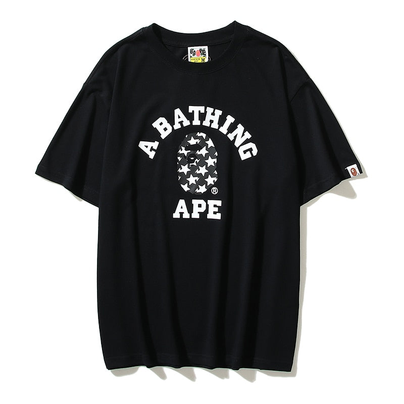 Fashion design Bape T-shirt short-sleeved Ape Head BATHING STAR print loose cotton youth popular short-sleeved T-shirt