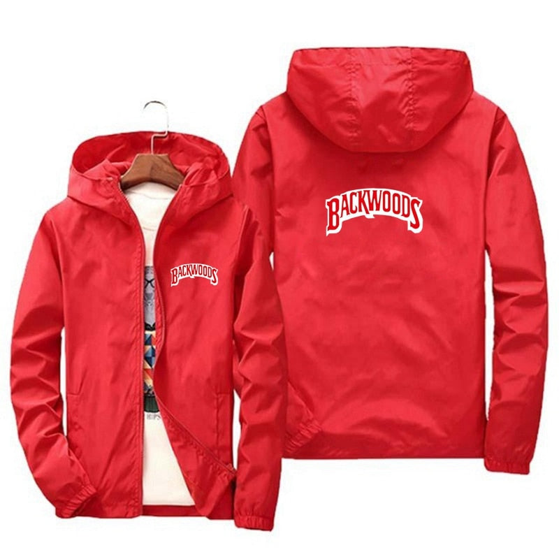 2022 BACKWOODS Printed Spring/summer Men's Wear Hoodie Zippered Thin coat Men's wear windproof casual street blazer 7XL