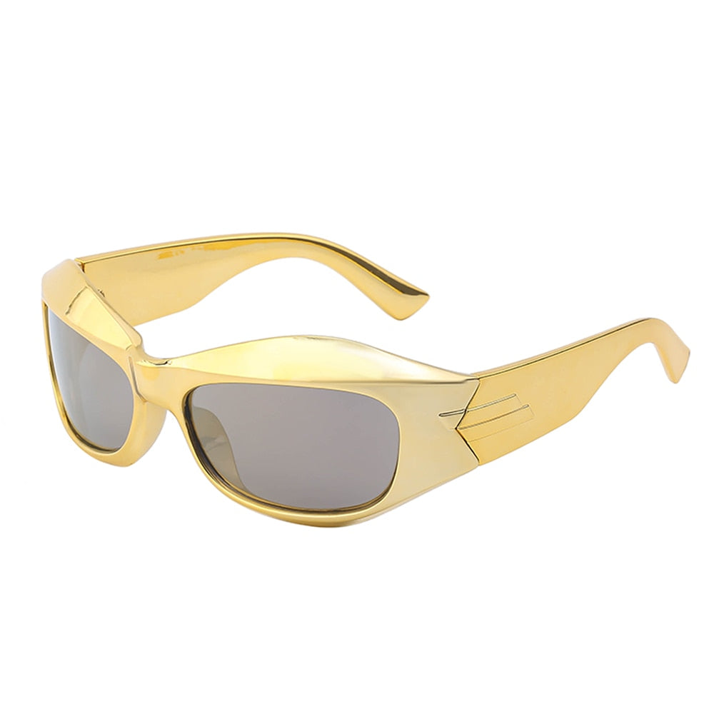 Cyberpunk Y2K Sunglasses Women Men Sports Square Sun Glasses Ladies 2022 Luxury Brand Punk Gold Sliver Eyewear Shades UV400