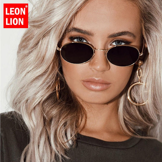 LeonLion 2023 Vintage Luxury Sunglasses Women Alloy Mirror Classic Glasses Street Beat Shopping Retro Oculos De Sol Gafas