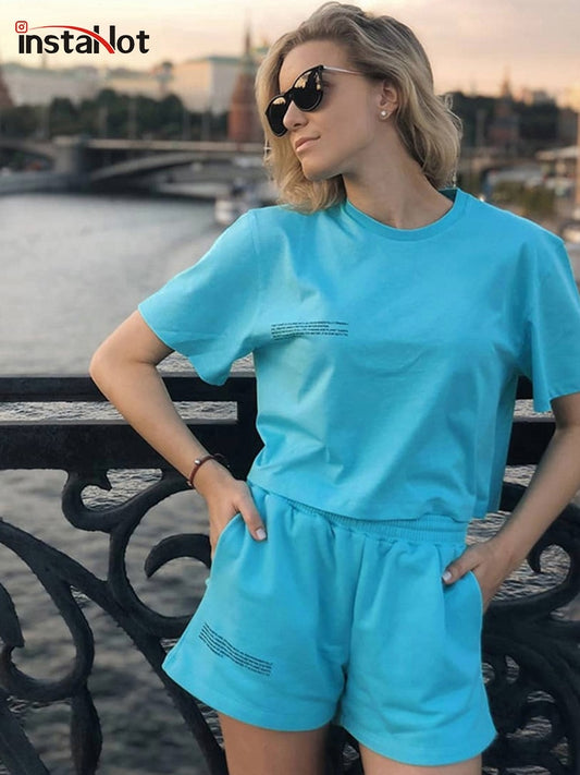 InstaHot Soft Knit Elastic Jersey Casual Bermuda Shorts Women's Athletic Shorts High Waisted Running Pocket Sporty Shorts