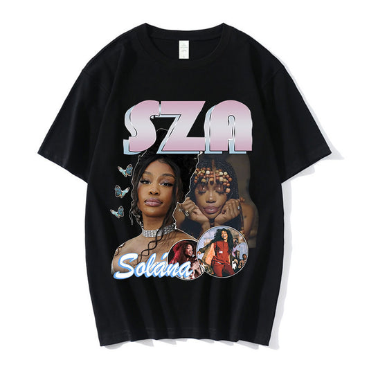 90s Rapper SZA Good Days Graphic Print T-shirt Vintage Punk T-shirts Oversize Men Hip Hop Harajuku Tee Shirt Streetwear Couples