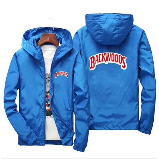 2022 BACKWOODS Printed Spring/summer Men's Wear Hoodie Zippered Thin coat Men's wear windproof casual street blazer 7XL