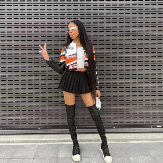 Soefdioo Women Fashion Pleated Shorts Skirts Vintage High Waist Side Zipper Skort Autumn 2022 Female Bottoms High Street Wear
