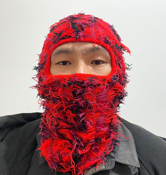 Designer Ski Mask Storm Knitted Distressed Camo Balaclava Ski Mask Custom Grassy Balaclava