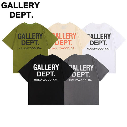 GALLERY DEPT 2023 Summer Men's New T-shirts Alphabet Printed Tshirt Loose Cotton Short Sleeves For Men And Women