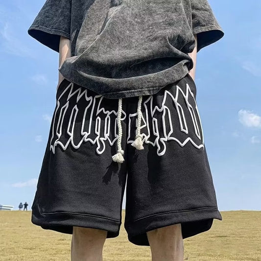 Summer Men's Letter Foam Print Shorts y2k Casual Fashion Loose Sweatpants Gym Basketball Short Pants Streetwear Bermuda shorts