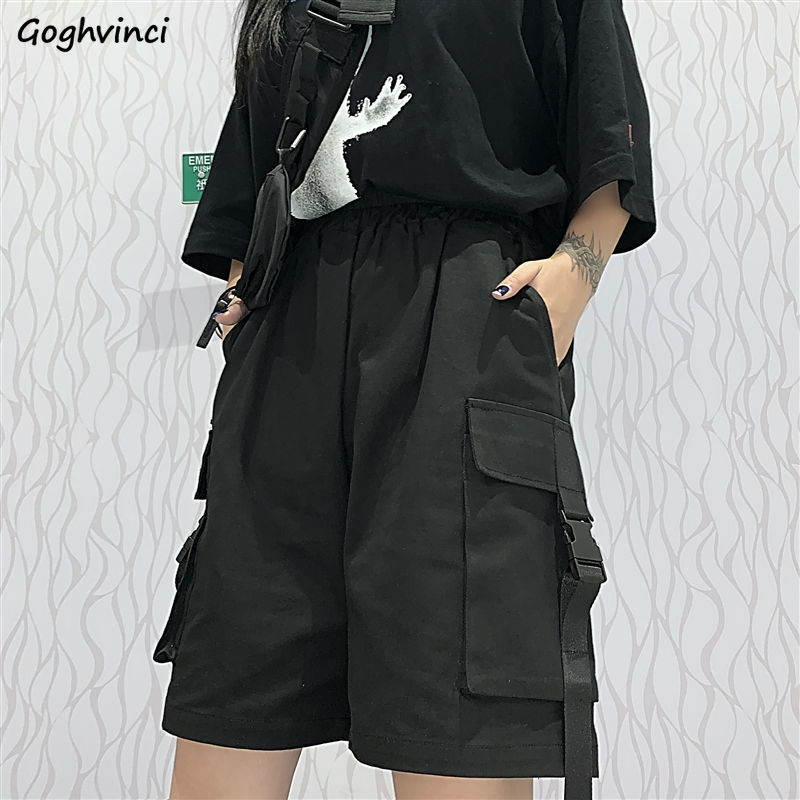Shorts Women Summer Knee-length Wide-leg Boyfriend Safari Style Ulzzang BF Street Wear Chic All-match Casual Unisex Fashion New