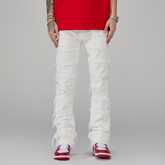 2023 Punk Stacked White Straight Y2K Grunge Jeans Pants Men New Fashion Hip Hop Kpop Women Cotton Old Long Trousers Ropa Hombre